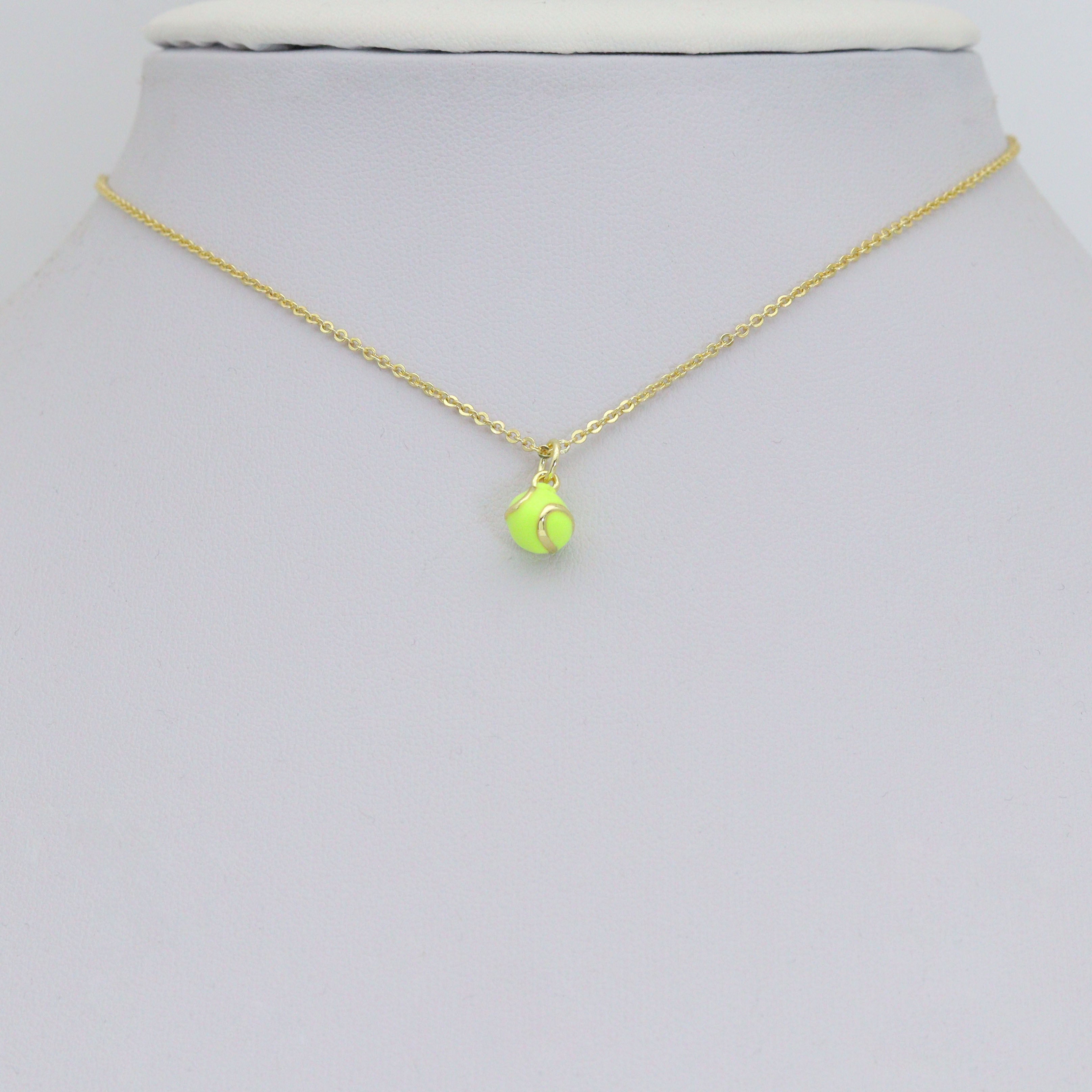 Gold Silver Tennis Ball Stud earrings, Sporty Tennis Ball Charms, Sku#A521