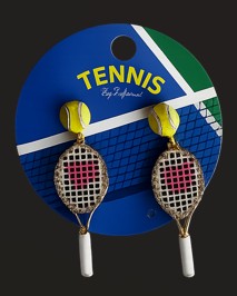 Tennis Racket and Ball Earrings